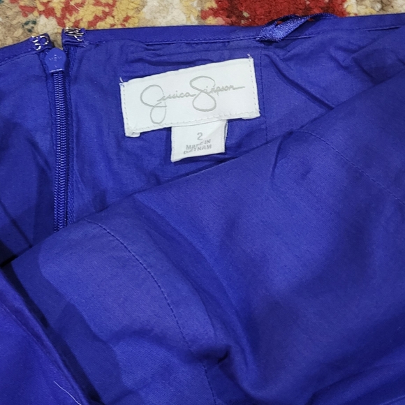Jessica Simpson Halter/Flare Blue Dress US2 - Picture 6 of 8